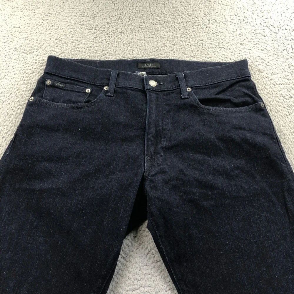 Polo Ralph Lauren Jeans Mens 32x30 Blue Hampton Relaxed Straight Dark Wash Denim